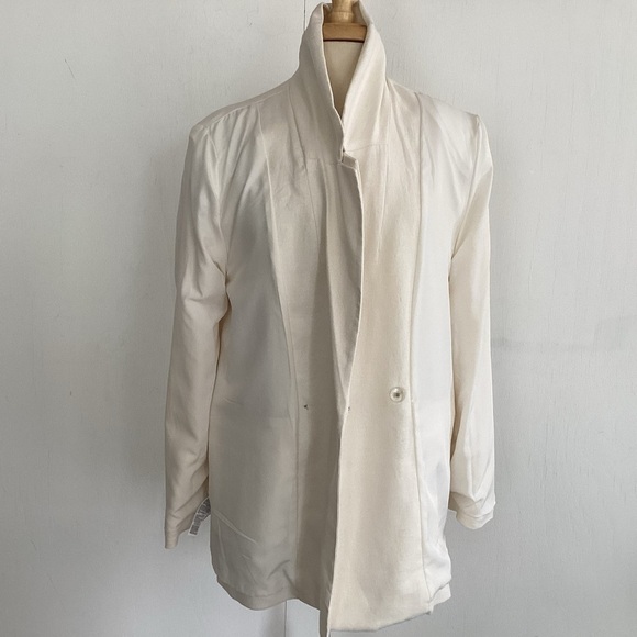 Old Navy Crème de la Crème oversized double breasted soft linen blend blazer M - Picture 7 of 13